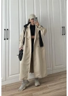 Ekstra Oversize Premium Taş Trençkot
