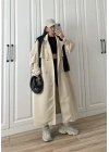 Ekstra Oversize Premium Taş Trençkot