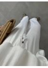 Fırfırlı Beyaz Bluz Takım