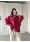 Fuşya Oversize Tensel Gömlek
