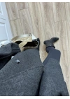 Geniş Yaka Oversize Antrasit Kaban