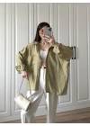 Haki Oversize Tensel Gömlek