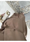 Haze Tensel Bağlamalı Cappuccino Yelek Takım