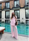 Haze Tensel Bağlamalı Pembe Yelek Takım