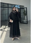 İkili Askılı Siyah Bluz Elbise Takım
