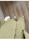 Kancalı Premium Nude Yeşili Keten Takım