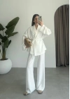 Keten Aerobin Beyaz Kimono Takım