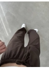 Keten Beli Lastikli Kahve Pantolon