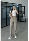 Keten Beli Lastikli Vizon Pantolon