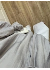 Kolları Volanlı Pinterest Viral Gri  Gömlek