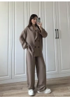 Krinkıl Oversize Vizon Ceket Takım