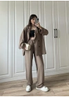 Krinkıl Oversize Vizon Ceket Takım