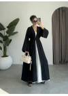 Kuşaklı Tam Boy Siyah Kimono