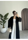 Kuşaklı Tam Boy Siyah Kimono