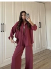 Labu Tensel Oversize Basic Bordo Takım