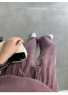 Lea Tensel Bordo Basic Bluz Takım
