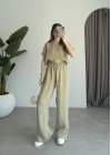 Lea Tensel Haki Basic Bluz Takım