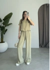 Lea Tensel Haki Basic Bluz Takım