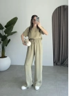 Lea Tensel Haki Basic Bluz Takım