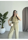 Lea Tensel Haki Basic Bluz Takım