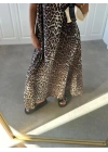 Leopar Askılı Oversize Elbise