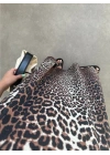 Leopar Askılı Oversize Elbise