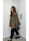 Leopar Astarlı Oversize Blazer Ceket