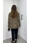 Leopar Astarlı Oversize Blazer Ceket