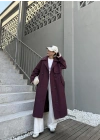 Maison Oversize Astarlı Bordo Trençkot