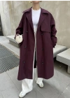 Maison Oversize Astarlı Bordo Trençkot