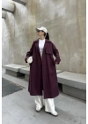 Maison Oversize Astarlı Bordo Trençkot