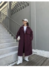 Maison Oversize Astarlı Bordo Trençkot