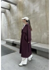 Maison Oversize Astarlı Bordo Trençkot