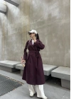 Maison Oversize Astarlı Bordo Trençkot