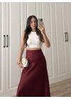 Maxi Boy Bordo Saten Etek