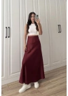 Maxi Boy Bordo Saten Etek