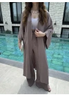 Maxi Uzun Devedikeni Gofre Kimono Takım
