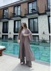 Maxi Uzun Devedikeni Gofre Kimono Takım