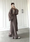 Maxi Uzun Devedikeni Gofre Kimono Takım