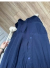 Müslin Kumaş Oversize Lacivert Elbise