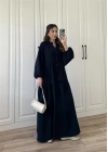 Müslin Kumaş Oversize Lacivert Elbise