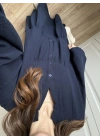 Müslin Kumaş Oversize Lacivert Elbise
