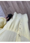 Müslin Kumaş Oversize Sarı Elbise