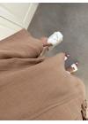 Müslin Kumaş Yandan Bağlamalı Cappuccino Kimono