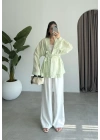 Nakış Baskılı Kuşaklı Adaçayı Kimono