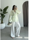 Nakış Baskılı Kuşaklı Adaçayı Kimono