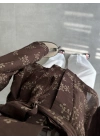 Nakış Baskılı Kuşaklı Kahve Kimono