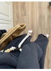 Ncy Bohem Kemerli Siyah Crop Tensel Takım