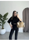 Nervür Dikişli İspanyol Kesim Siyah Oysh Takım