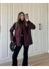 Nika Astarlı Süet Bordo Ceket